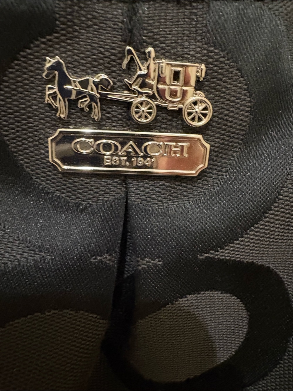 Coach Black Signature Shoulder Bag with Silver Hardware - Picture 4 of 8